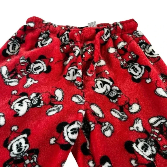 Disney Mickey Mouse Plush Fleece Pajama Pants Bottoms Christmas Holiday Size S - Picture 7 of 12